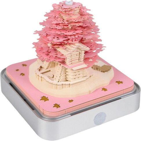 3D Calendar 2026 Memo Pad with LED Light | Tear-Away Paper Sculpture Desk Calendar | DIY Decorative Notepad & Night Light Gift (Christmas Tree) in Saudi Arabia