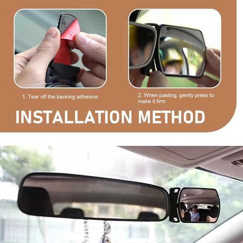 Baby Car Mirror, Curved Lens Observation Mirror, Rotatable and Adjustable Angle, Universal Car Interior Rearview Auxiliary (White) in Saudi Arabia