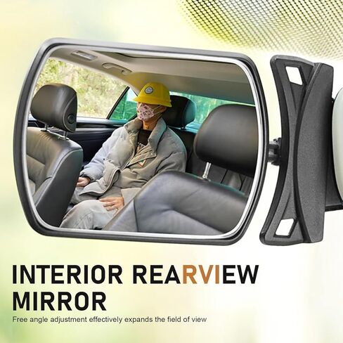 Baby Car Mirror, Curved Lens Observation Mirror, Rotatable and Adjustable Angle, Universal Car Interior Rearview Auxiliary (White) in Saudi Arabia