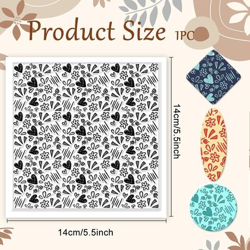 Graffiti Polymer Clay Texture Sheets Love Heart Texture Silicone Clay Texture Mat Silicone Texture Stamps Clay Modeling Pattern Pad for DIY Clay Jewelry Earrings Clay Mat in Saudi Arabia