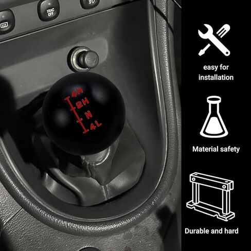 RYANSTAR RACING Manual 5 Speed Short Throw Shift Knob Compatible with 1970-2004 Ford Mustang, Aluminum Weighted Gear Shifter Black Red Engraved Inlay, M12x1.75 Thread Transmission Vehicles White in Saudi Arabia