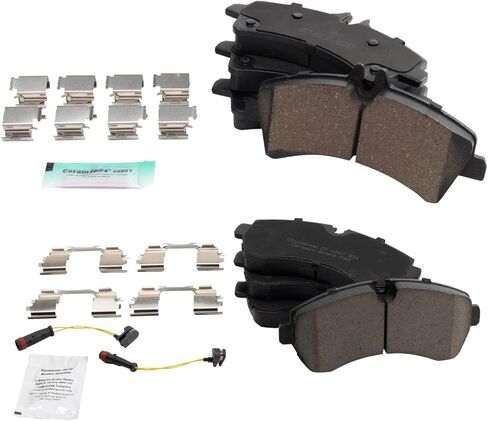 Front and Rear Brake Pad Set Ceramic Hardware Compatible with 2007-2009 Dodge Sprinter 3500 2007-2018 Freightliner Sprinter 3500 2018 Sprinter 3500XD 2010-2018 Mercedes-Benz Sprinter 3500 in Saudi Arabia