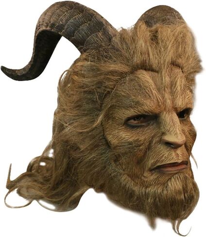 1:1 Beast Head Mask Deluxe Latex Novelty Halloween Costume Party Props with Brown Wig in Saudi Arabia