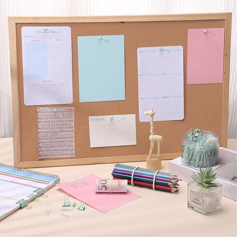 350 Pcs Paper Clips Binder Clip Assorted Sizes, Macaron Green Paper Clamps Office Clips Set Paperclips Rubber Bands Push Pins for Office and School Supplies in Saudi Arabia