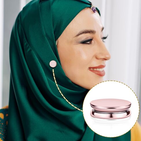 8pcs Strong Magnetic Hijab Pins, Multi-Purpose No-Snag Magnetic Scarf Clip Scarf Magnetic Clasp Head Scarf Magnets for Women Clothes Muslim (Gold, Pink) in Saudi Arabia