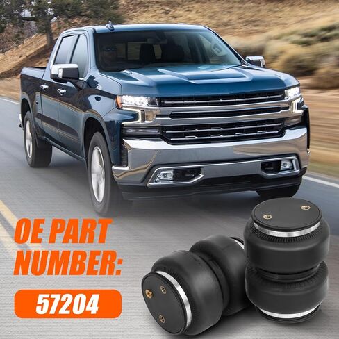 طقم تعليق أكياس الهواء 57338 متوافق مع 2011-2019 شيفروليه سيلفرادو 2500HD/3500HD RWD/ 4WD بيك اب، 2011-2019 جي إم سي سييرا 2500HD/ 3500HD RWD/ 4WD بيك اب. in Saudi Arabia
