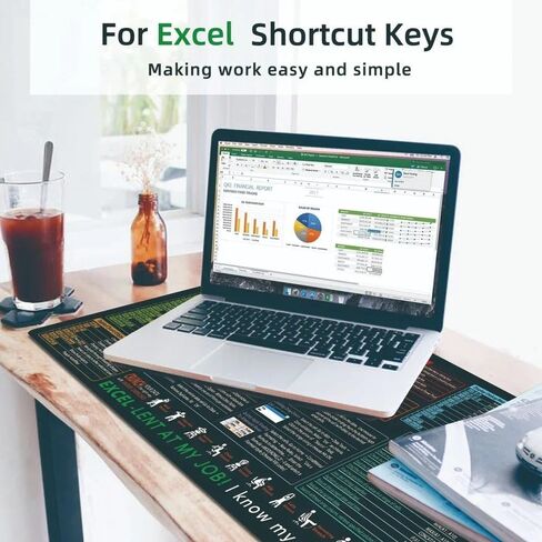 Shortcut Keys Mouse Pad, Extended Large Spreadsheet Keyboard Mat, Non-Slip Stitched Edge in Saudi Arabia