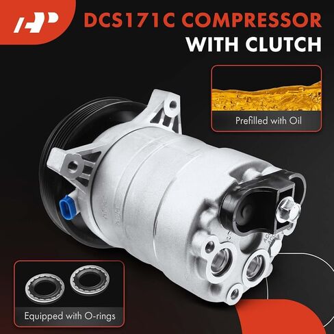 A-Premium A/C Compressor with Clutch Compatible with Buick LeSabre, Regal & Chevrolet Lumina APV, Oldsmobile 88, 98, Silhouette & Pontiac Bonneville in Kuwait