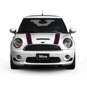 gs00070 Black with Pink Border Hood Stripes for MINI Cooper and S R56 (2007-2013) in Saudi Arabia