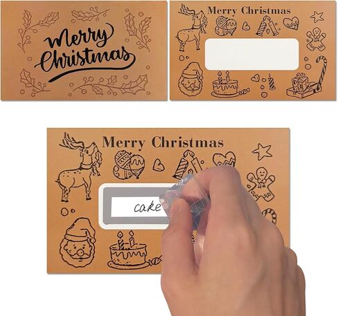 50 Pack Scratch Off Cards, DIY Custom Christmas Scratch Off Stickers, Your Own Game Tickets for Prizes Gift Scratch Cards for Small Business Holiday Birthday Party Favors Games Supplies (Green) in Saudi Arabia
