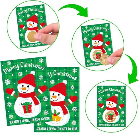 MOUNMDA Winter Scratch-Off Cards - 36 Pcs Winter Party Activity for Family Groups Adults Holiday Favors Baby Shower Activity Vouchers Festive Raffle Tickets in Saudi Arabia