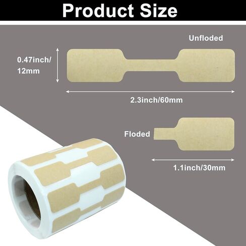 Waziaqoc 1000 PCS Jewelry Tags Roll for Necklace Earring Price Identify, Self Adhesive Labelchoice Rectangle Shape Blank Labels for Bracelet, Ring, Clothing Display, Kraft in Saudi Arabia