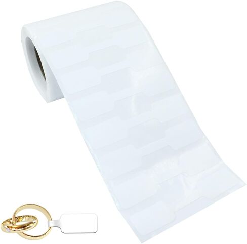Waziaqoc 1000 PCS Jewelry Tags Roll for Necklace Earring Price Identify, Self Adhesive Labelchoice Rectangle Shape Blank Labels for Bracelet, Ring, Clothing Display, Kraft in Saudi Arabia