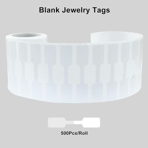 Waziaqoc 1000 PCS Jewelry Tags Roll for Necklace Earring Price Identify, Self Adhesive Labelchoice Rectangle Shape Blank Labels for Bracelet, Ring, Clothing Display, Kraft in Saudi Arabia