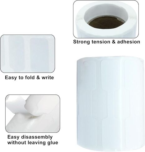 Waziaqoc 1000 PCS Jewelry Tags Roll for Necklace Earring Price Identify, Self Adhesive Labelchoice Rectangle Shape Blank Labels for Bracelet, Ring, Clothing Display, Kraft in Saudi Arabia