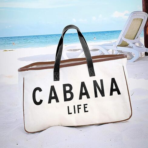 حقيبة يد سانتا باربارا ديزاين ستوديو تحمل كل مجموعة من القماش القطني بنسبة 100% باللونين الأسود والأبيض مع مقابض جلدية in Kuwait