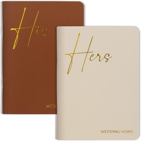 Elegant Vow Books With Gold Foil Lettering For Your Wedding - Perfectly Sized His and Hers Vow Books With Plenty Of Pages To Write Whatever is on Your Heart - A Beautiful Addition For The Wedding Day in Saudi Arabia