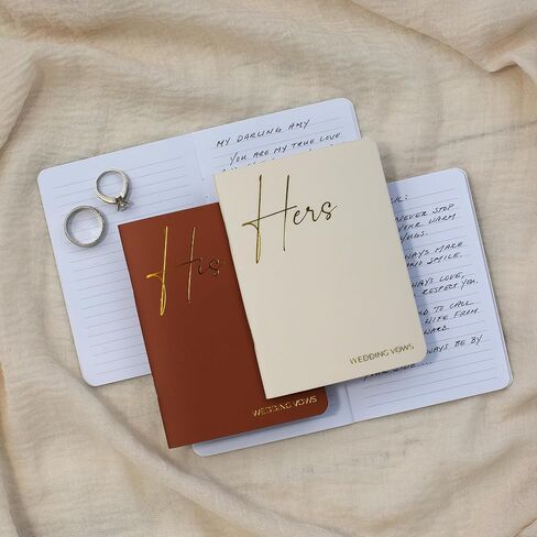 Elegant Vow Books With Gold Foil Lettering For Your Wedding - Perfectly Sized His and Hers Vow Books With Plenty Of Pages To Write Whatever is on Your Heart - A Beautiful Addition For The Wedding Day in Saudi Arabia