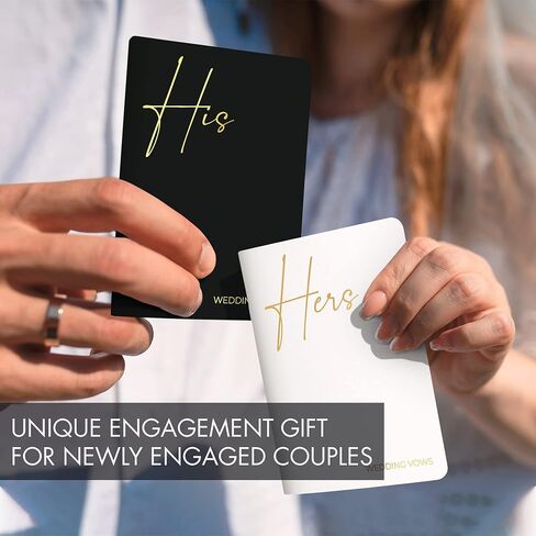 كتب نذر أنيقة مع حروف من رقائق الذهب لحفل الزفاف الخاص بك - كتب نذور بحجم مثالي له ولها مع الكثير من الصفحات لكتابة كل ما في قلبك - إضافة جميلة ليوم الزفاف in Kuwait