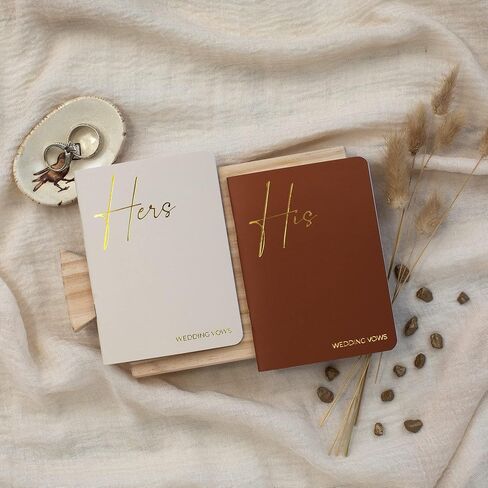 Elegant Vow Books With Gold Foil Lettering For Your Wedding - Perfectly Sized His and Hers Vow Books With Plenty Of Pages To Write Whatever is on Your Heart - A Beautiful Addition For The Wedding Day in Saudi Arabia