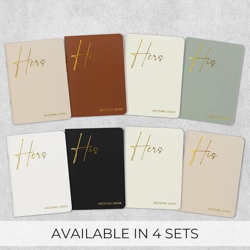 كتب نذر أنيقة مع حروف من رقائق الذهب لحفل الزفاف الخاص بك - كتب نذور بحجم مثالي له ولها مع الكثير من الصفحات لكتابة كل ما في قلبك - إضافة جميلة ليوم الزفاف in Kuwait