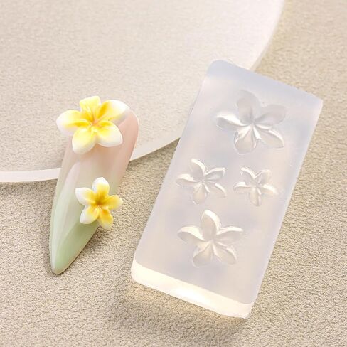 Furtherpretty Nail Art Silicone Molds Set, 3PCS 3D Plumeria Flower & Ocean Seashell Nail Charm Molds with Carving Pen, Clear Nail Molds for Nail Art Design, DIY Manicure Tools, Moldes para Uñas in Saudi Arabia
