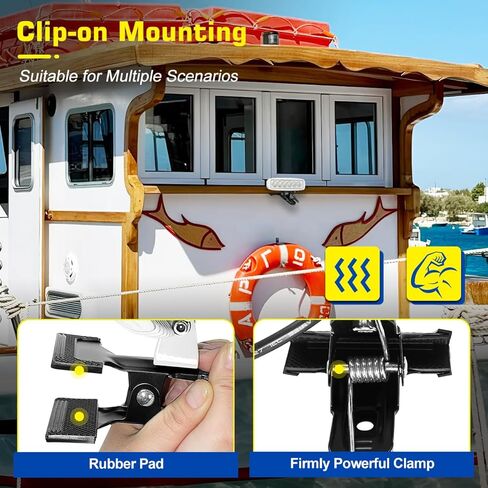 2 Pack Waterproof LED Boat Lights, 6.5inch 80W 8600LMS Boat Spreader Bar Pontoon Boat Accessories, T-Top Flood & Spot Boat Deck Lights Spotlights, Super Bright Marine Boat Docking Lights for Car 4x4 in Kuwait