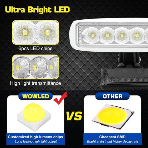 2 Pack Waterproof LED Boat Lights, 6.5inch 80W 8600LMS Boat Spreader Bar Pontoon Boat Accessories, T-Top Flood & Spot Boat Deck Lights Spotlights, Super Bright Marine Boat Docking Lights for Car 4x4 in Kuwait