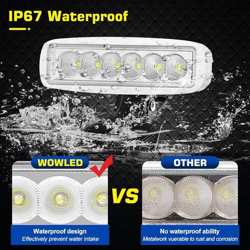 2 Pack Waterproof LED Boat Lights, 6.5inch 80W 8600LMS Boat Spreader Bar Pontoon Boat Accessories, T-Top Flood & Spot Boat Deck Lights Spotlights, Super Bright Marine Boat Docking Lights for Car 4x4 in Kuwait
