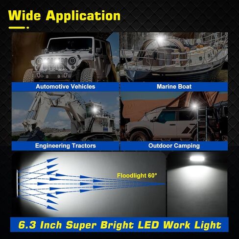 2 Pack Waterproof LED Boat Lights, 6.5inch 80W 8600LMS Boat Spreader Bar Pontoon Boat Accessories, T-Top Flood & Spot Boat Deck Lights Spotlights, Super Bright Marine Boat Docking Lights for Car 4x4 in Kuwait