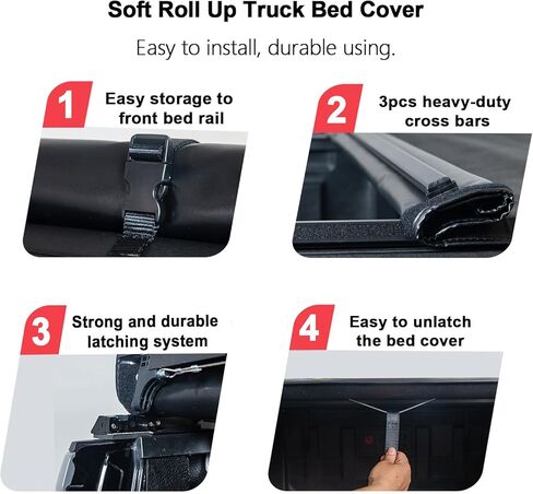 غطاء تونيو قابل للطي بطول 6 أقدام لسيارة Toyota Pickup، غطاء سرير شاحنة ناعم متوافق مع 2005-2015 Toyota Tacoma بطول 6 أقدام (73.5 بوصة) من جانب Fleetside/Styleside Bed، وليس من أجل سرير Flareside/Stepside in Saudi Arabia