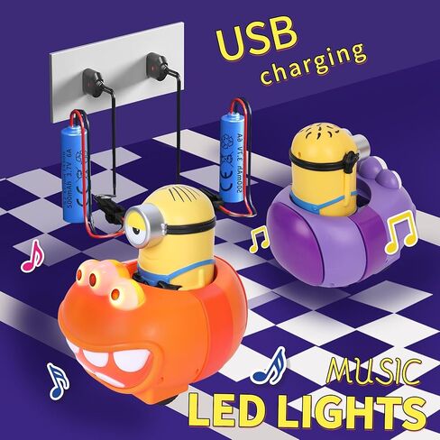 YOLOPARK Minions Remote Control Car,Despicable Me RC Stuart Bumper Cars with Light & Sound Effect,360° Rotating Minion Figure Bump and Eject Toys,Christmas Birthday Gifts for Ages 3+ Year Old in Saudi Arabia