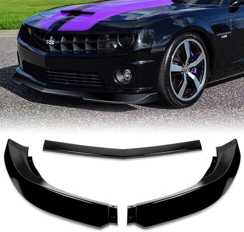 EPARTS 3 Pieces Style Front Bumper Lip Spoiler Splitter Chin Side Body Kit Trim Protection Compatible with 2010-2013 Chevy Camaro V6 Model Only (Painted Black) in Saudi Arabia