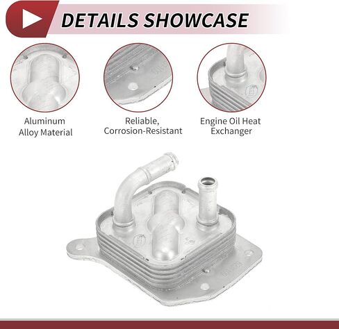 1 Pc Engine Oil Cooler for Nissan Sentra Transmission Oil Cooler Trans Cooler with O-ring Seals No.213053RC1A Silver Tone in Saudi Arabia