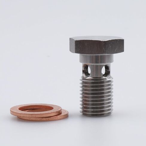 M12x1.25 Metric Stainless Steel 4 Holes Banjo Bolt Brake Fitting Adapter 22mm Long in Saudi Arabia