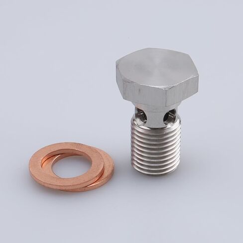 M12x1.25 Metric Stainless Steel 4 Holes Banjo Bolt Brake Fitting Adapter 22mm Long in Saudi Arabia