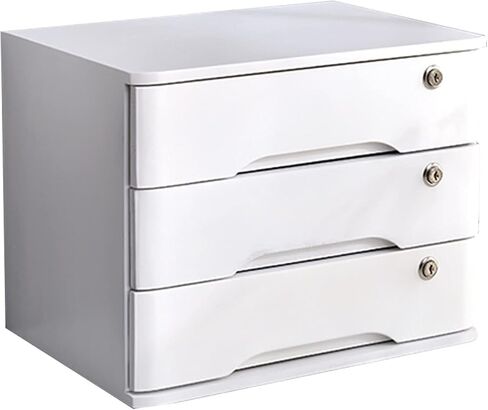 Desktop File Cabinet, Wood Desktop Organizer Cabinet, Desktop Storage Box with Drawers, File Organizer with Drawers, Office Supplies A4 Receipt File Organizer, with Lock (B) in Saudi Arabia