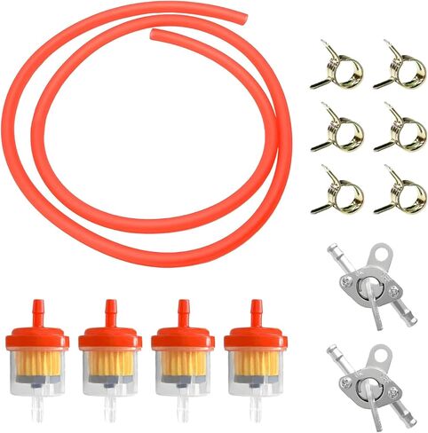 Gas Fuel Line Hose Kit, 3/16" Motorcycle Diesel Hose with Filter Shut Off Valve Clamps, Small Engines Fuel Line Hose Kit for 50/70/90/110/125/150cc Baja BA150 ATV 4 Wheeler (Black) in Saudi Arabia