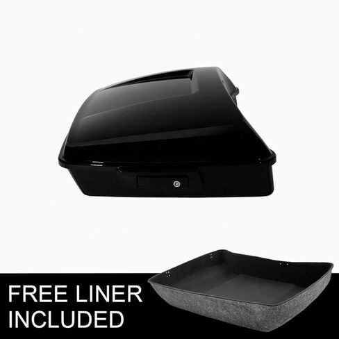 Chopped Trunk W/Black Luggage Rack & King Backrest For 2014-2025 Harley Touring Road King Street Glide Road Glide Electra Glide in Saudi Arabia