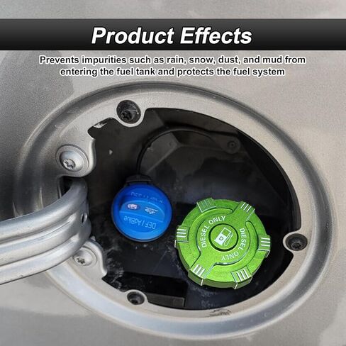 غطاء الوقود المغناطيسي الخام الألومنيوم قبعات الديزل الخضراء متوافقة مع دودج رام 1500 2500 3500 2019-2024 in Kuwait