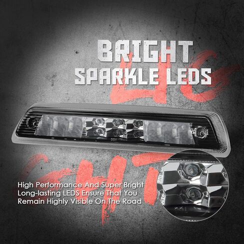 ضوء توقف ثالث عالي التركيب متوافق مع 2009-2014 Ford F150، 10-14 Lincoln Mark LT المركز الثالث للشحن العكسي الخلفي LED شريط ضوء الفرامل الخلفي صفين (كروم) in Kuwait