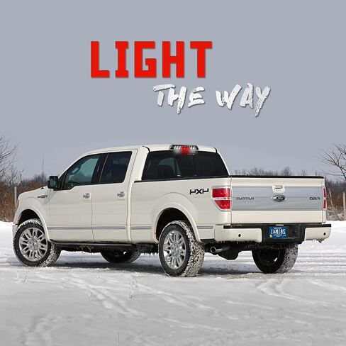 ضوء توقف ثالث عالي التركيب متوافق مع 2009-2014 Ford F150، 10-14 Lincoln Mark LT المركز الثالث للشحن العكسي الخلفي LED شريط ضوء الفرامل الخلفي صفين (كروم) in Kuwait