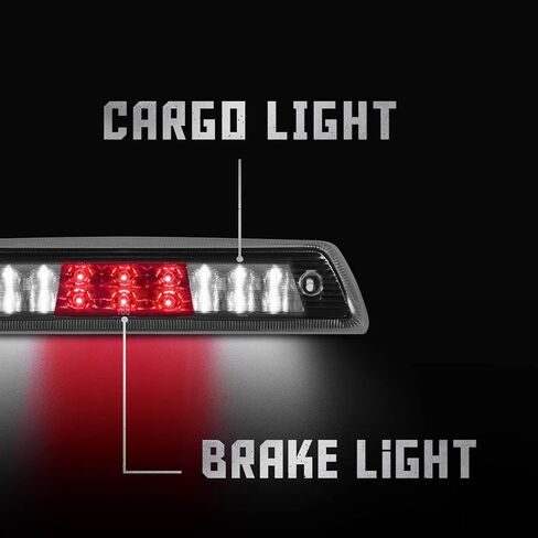 ضوء توقف ثالث عالي التركيب متوافق مع 2009-2014 Ford F150، 10-14 Lincoln Mark LT المركز الثالث للشحن العكسي الخلفي LED شريط ضوء الفرامل الخلفي صفين (كروم) in Kuwait
