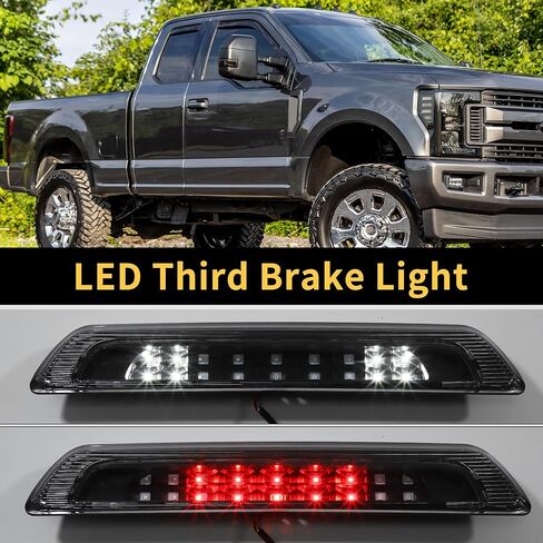 LED ضوء الفرامل الثالث لتويوتا تندرا 2007-2018 3rd الفرامل وقف الضوء الجمعية سقف البضائع ضوء أحمر عالية جبل مصباح واضح عدسة أسود in Saudi Arabia