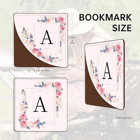 2 Pack A-Z Leather Book Corner Bookmark, Durable Handmade Reading Accessories - Gifts for Readers, Women, Men, Teachers, Students K in Saudi Arabia