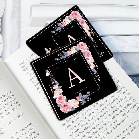 2 Pack A-Z Leather Book Corner Bookmark, Durable Handmade Reading Accessories - Gifts for Readers, Women, Men, Teachers, Students K in Saudi Arabia