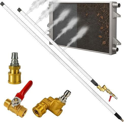 Radiator Cleaning Wand Set 47" & 24" – Ultra Slim Radiator Cleaning Tool Kit with 1/4" Quick Connect, Stainless Steel Radiator Washer Wand for Car Truck Tractor AC Condenser in Saudi Arabia