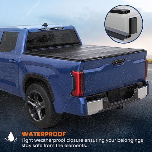 Fiberglass Quad Hard Tonneau Cover Compatible for 2014-2021 Toyota Tundra Fleetside Truck Bed Cover - 5.5 FT Bed On Top 66.7 inch in Saudi Arabia