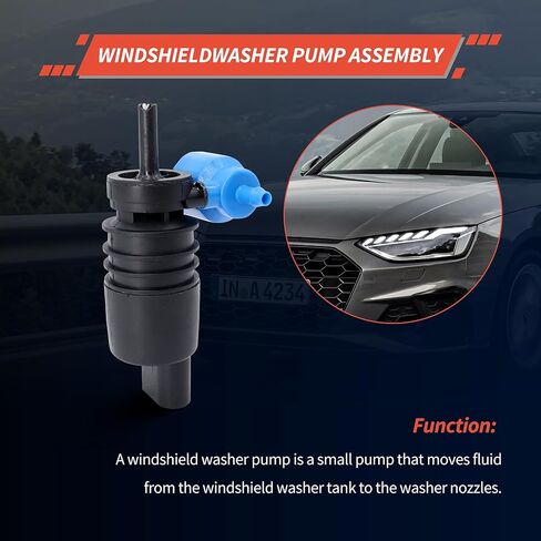 HiSport 8260A059 Windshield Wiper Pump - Compatible with Audi BMW Buick Chevrolet Chrysler Dodge Ford Jeep Mazda Mercedes-Benz Mini Mitsubishi Porsche Smart Volkswagen 2000-2023 in Saudi Arabia