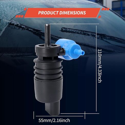 HiSport 8260A059 Windshield Wiper Pump - Compatible with Audi BMW Buick Chevrolet Chrysler Dodge Ford Jeep Mazda Mercedes-Benz Mini Mitsubishi Porsche Smart Volkswagen 2000-2023 in Saudi Arabia